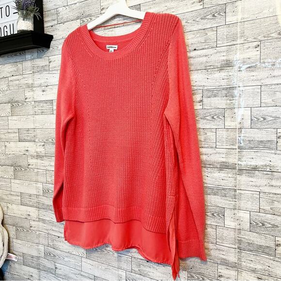 CROFT & BARROW Melon-Pink Pullover Sweater With Hem Detail, XXL - Picture 4 of 10